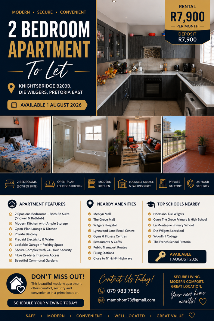 2 Bedroom Apartment in Die Wilgers