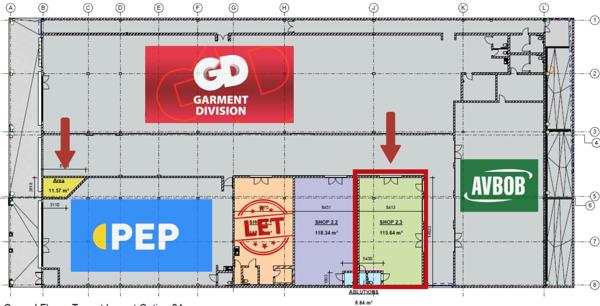 115.6 m² Retail Space