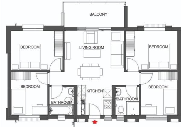 4 Bedroom Apartment